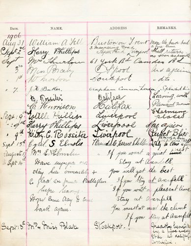 Axnfell Visitors Book (Page 15)
