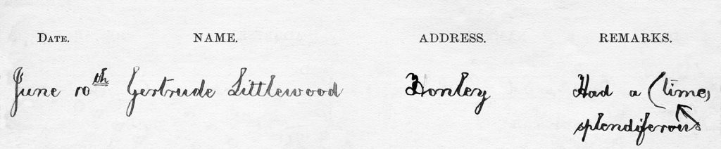 Axnfel's Visitors Book Page 010 Line 1